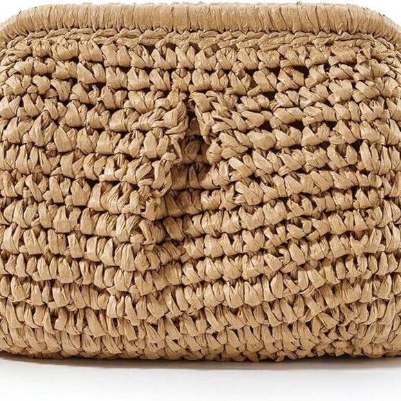 Women Straw Purse Woven Clutch Beach Bag Crossbody Spring Handbag - Picture 1 of 6